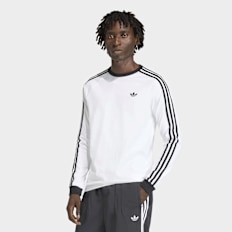 adidas Originals 3-Stripes Longsleeve Tee blanc