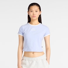 New Balance Linear Heritage Ringer T-Shirt niebieski