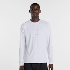 New Balance Reflective Poly Long Sleeve T-Shirt bianco