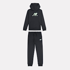 New Balance Set French Terry Stacked Logo Hoodie & Jogger czarny