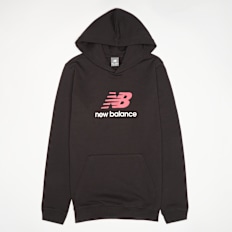 New Balance French Terry Stacked Logo Hoodie crna
