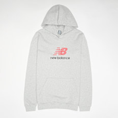 New Balance French Terry Stacked Logo Hoodie cinzento