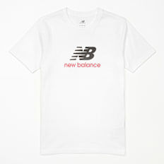New Balance Jersey Stacked Logo Tee wit