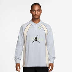 Jordan Flight Long-Sleeve Polo Jersey bleu