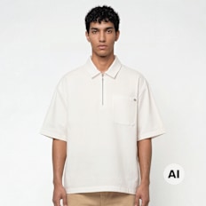 Dickies Cadiz Quarter Zip Shortsleeve Shirt beige
