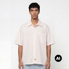 Dickies Venedocia Stripe Shortsleeve Shirt blanc