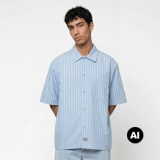 Dickies Venedocia Stripe Shortsleeve Shirt blauw