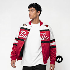 Mitchell & Ness NBA Chicago Bulls Team Color Head Coach Light Weight Satin Jacket rot