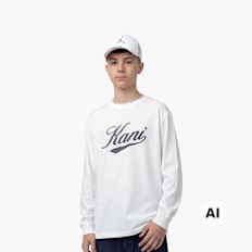 Karl Kani Cursive Varsity Longsleeve Junior blanc