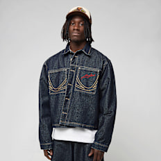 Karl Kani Kani Jeans Cropped Rinsed Denim Jacket niebieski