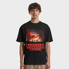 Mister Tee Stranger Things Upside Down Loose Tee Schwarz
