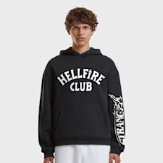 Mister Tee Stranger Things Hellfire Club Fluffy Hoody schwarz