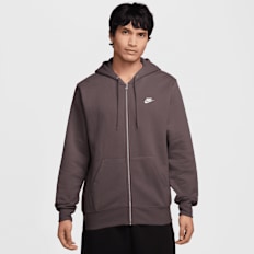 Nike   Club Full-Zip Fleece Hoodie brązowy