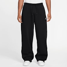 Jordan Brooklyn Fleece Oversized Open-Hem Pants crna