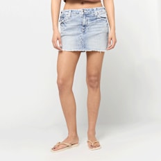True Religion Sadie Mini Denim Skirt Flap azul