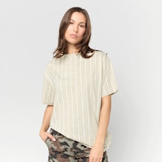 Karl Kani Small Signature Essential Pinstripe OS Tee beige