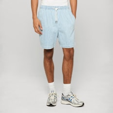 Urban Classics Casual Pinstriped Resort Denim Shorts bleu