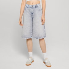 Urban Classics Ladies Denim Bermuda blau