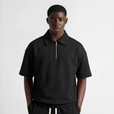 Burocs Quarter Zip T-Shirt Schwarz