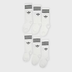 Undefined Brand 6 PACK - 3 Stripes Crew bianco