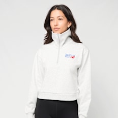 New Balance Athletics Premium Logo Oversized Half Zip grau