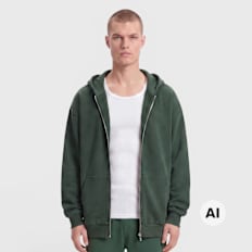 Urban Classics Fluffy Zip Hoody groen