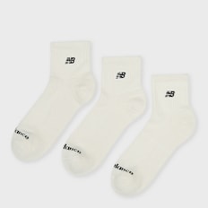 New Balance 3 PACK - Black Patch Logo Seasonal Ankle weiß