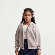Nike Sportswear Studio Fleece Oversized Full-Zip Hoodie beige