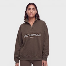 aim'n Varsity Sweat Half Zip castanho