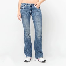 True Religion Joey Low Rise Flare niebieski