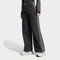 adidas Originals High Rise Wide Leg Denim Pants zwart