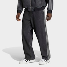 adidas Originals Superstar Denim Jeans Mid-Rise Straight Leg schwarz