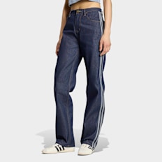 adidas Originals Firebird Mid Rise Straight Denim Pants blu