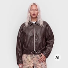 Decibel Cropped Jacket with Belt bruin