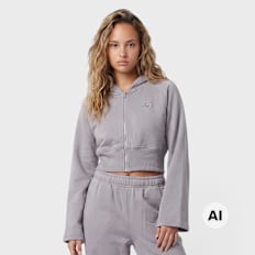 New Balance Brushed Coastal Fleece Full Zip grijs