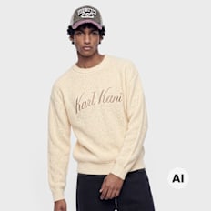 Karl Kani Script Knit Oversized Crew beż