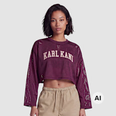 Karl Kani College Mesh Cropped Longsleeve Lila