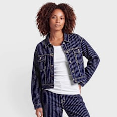 Karl Kani Retro Cropped Denim Jacket blauw