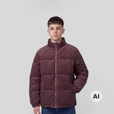 Karl Kani Signature Corduroy Puffer Jacket brązowy