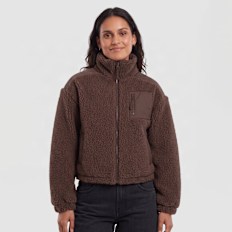 Urban Classics Ladies Sherpa Mix Jacket castanho