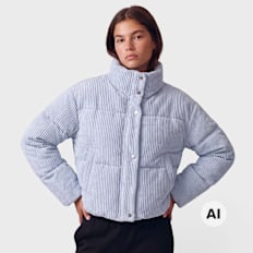 Urban Classics Ladies Cropped Cord Puffer bluegrey Undefinierte Farbe
