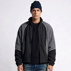 Urban Classics Polarfleece Taslan Track Jacket zwart