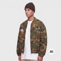 Another Cotton Lab Another Camo Pattern Bomber Jacket camuflaje