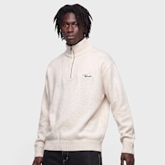 Pegador Gilmonde Structured Knit Half-Zip Sweater Cream Schwarz