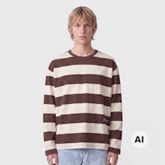 Another Cotton Lab Another Stripe Rave Longsleeve smeđa