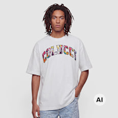 Colucci LOGO T-SHIRT COLLEGE WHITE , AOP MULTI schwarz