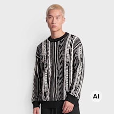 Colucci CREWNECK SWEATER AOP BLACK noir
