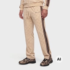 Colucci VELOURS CHECKERBOARD TRACKPANTS BEIGE beż