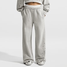 Nike Studio Fleece Medium Weight Mid-Rise Wide-Leg Pants siva