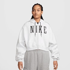 Nike Studio Fleece Medium Weight Oversized Crop Full-Zip szary